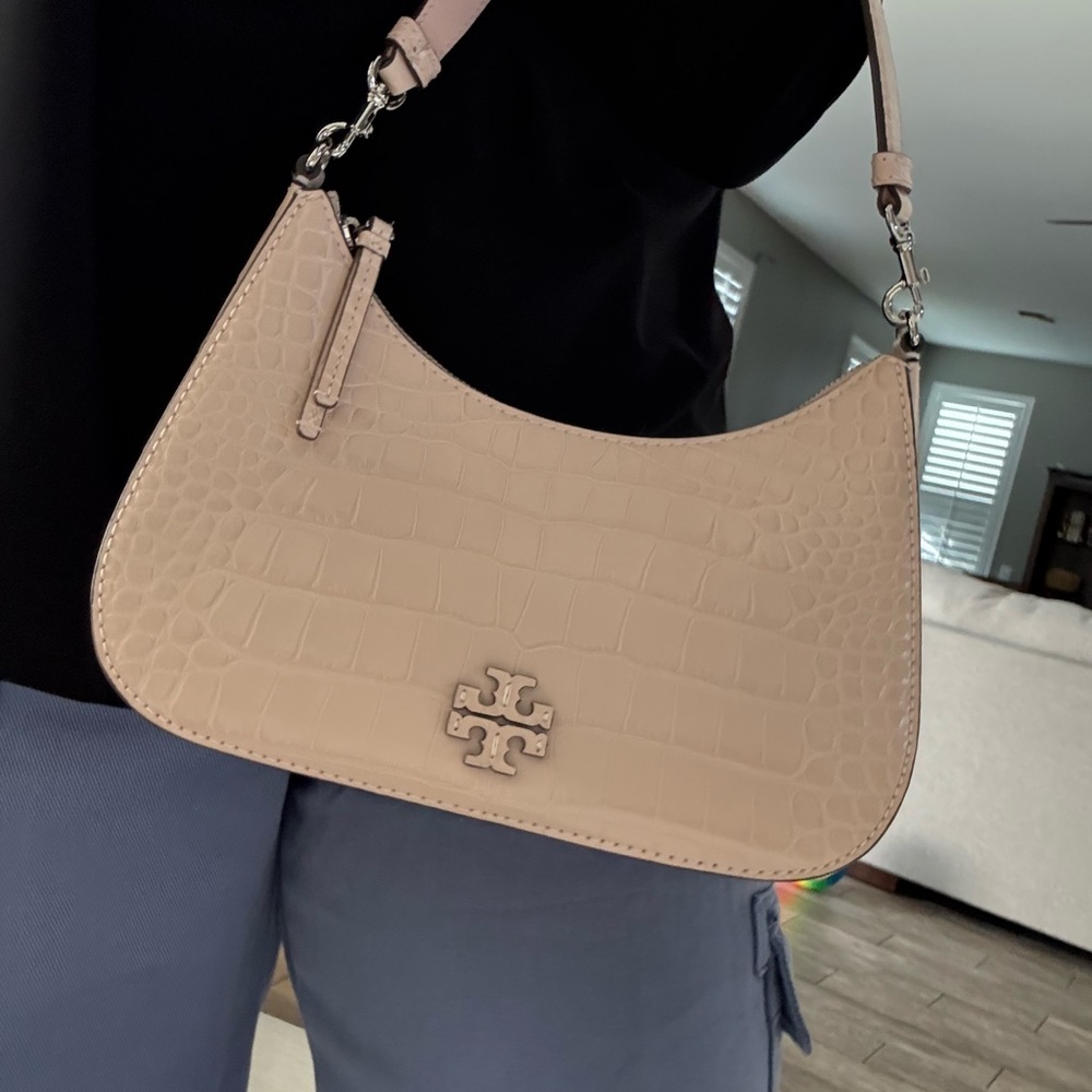 478$! Tory Burch - Thea Embossed Convertible Crossbody, Clay Pink - Picture 3 of 13